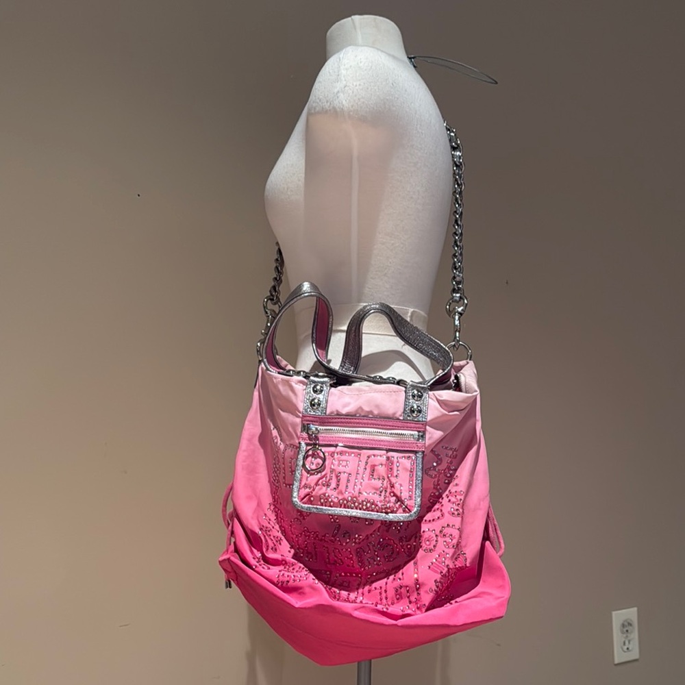 Coach Ombré Poppy extra large Pink and Silver Handbag